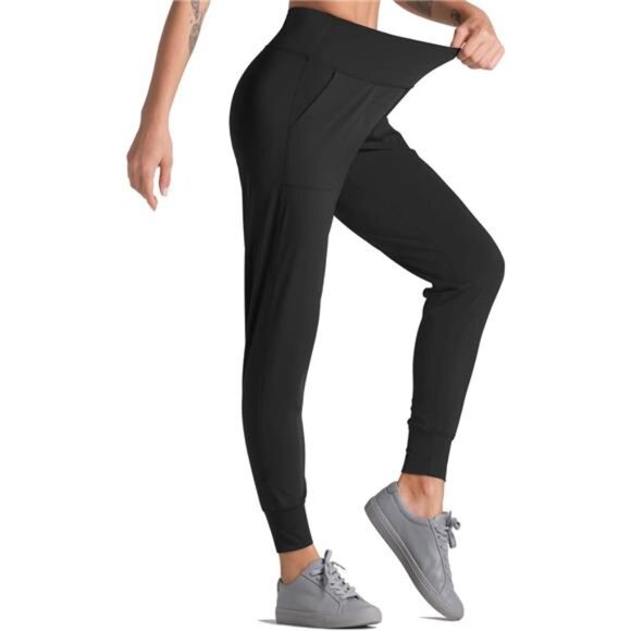 Fit Joggers for Women with Pockets,High Waist Workout Yoga Tapered Sweatpants - Picture 2 of 8